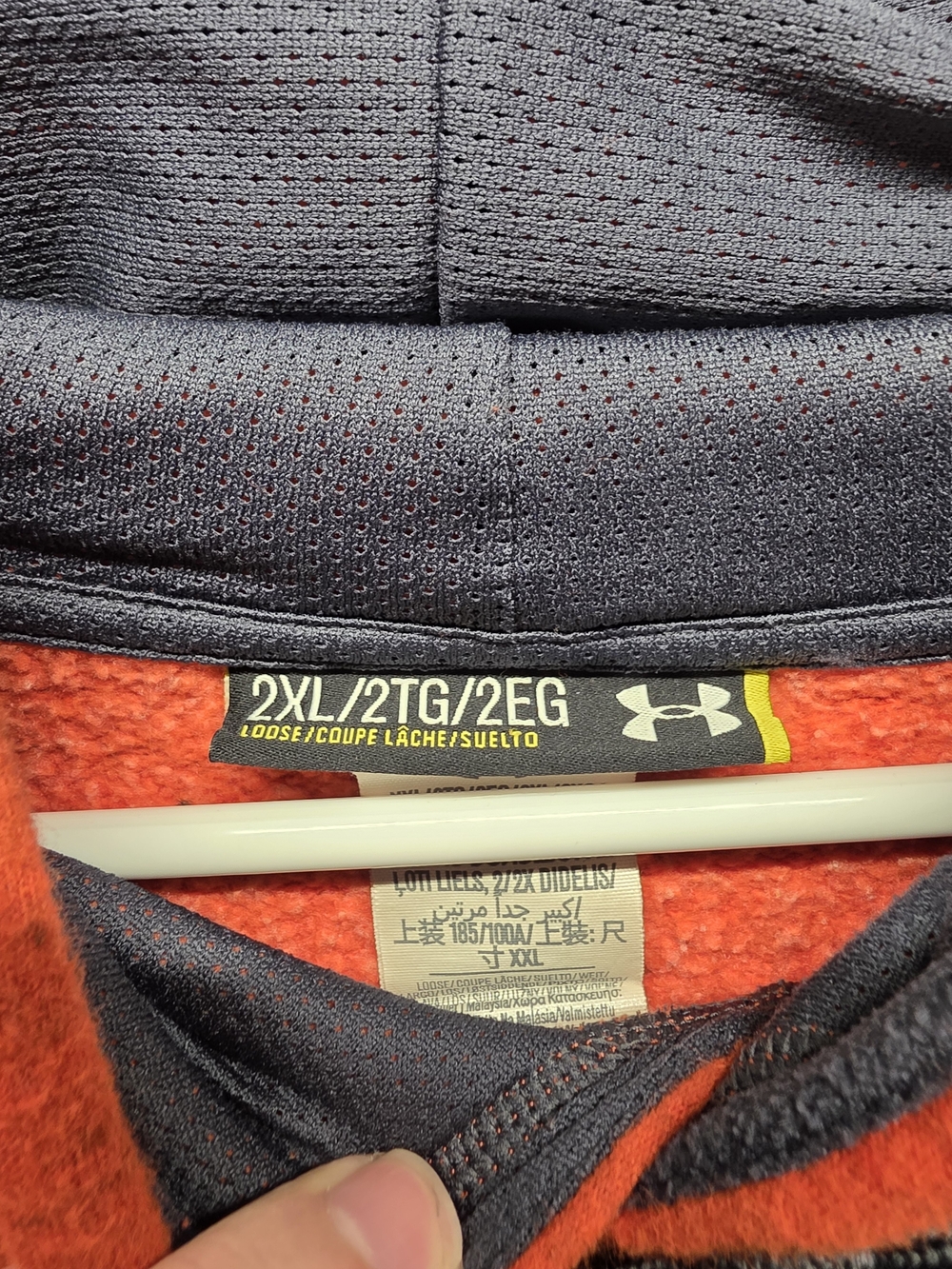 Under Armour Men's Orange UA Logo Hoodie Kangaroo Front Pocket Size XXL - Picture 4 of 11